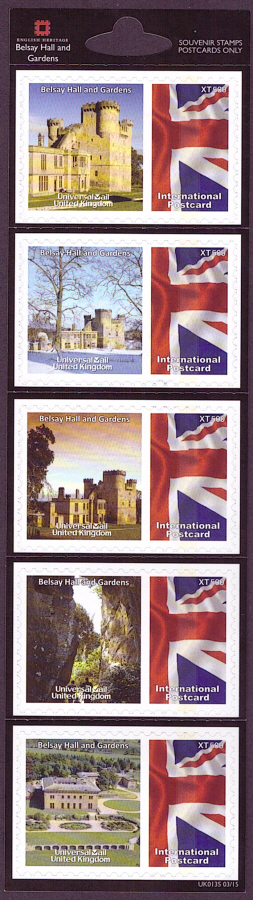 (image for) UK0135 Belsay Hall & Gardens Universal Mail Stamps Dated: 03/15